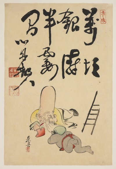 Fukurokuju und Daikoku Götter von Shibata Zeshin